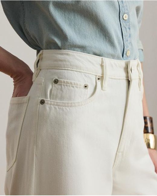 Ralph Lauren White High-Rise Wide-Leg Jean