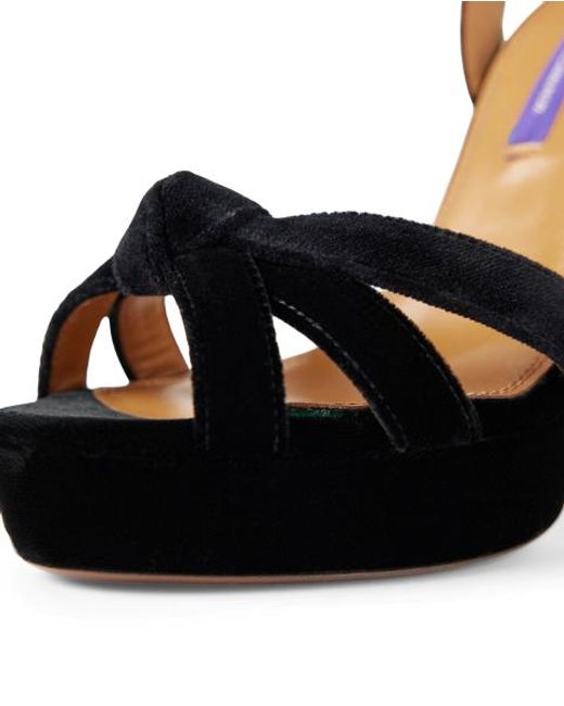 Sandalia De Plataforma Arding De 125 Mm Ralph Lauren de color Black