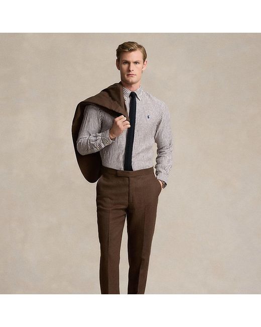 Ralph Lauren Brown Linen Trouser for men