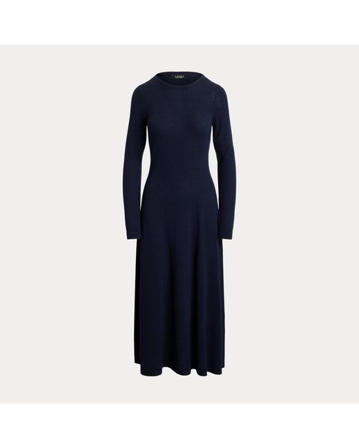 Ralph Lauren Blue Wool Crewneck Jumper Dress