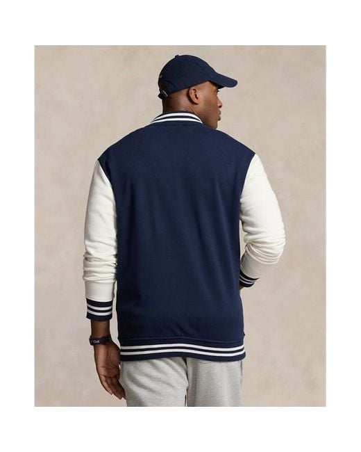 Ralph Lauren Große Größen - Fleece-Baseballjacke in Blue für Herren