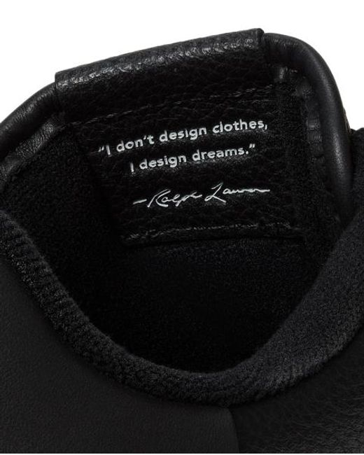 Polo Ralph Lauren Black Masters Court Embroidered-pony Leather Trainers for men