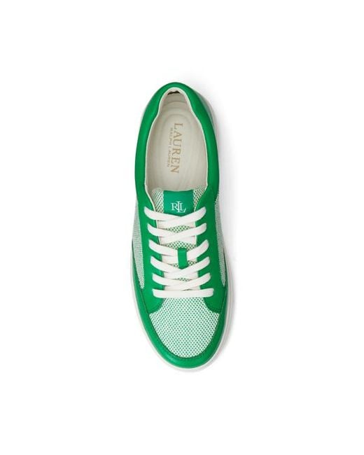 Sneaker Hailey IV in tela e cuoio nappa di Lauren by Ralph Lauren in Green