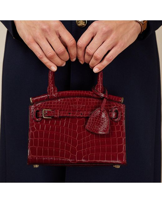 Ralph Lauren Red Rl50 Caiman Mini Bag