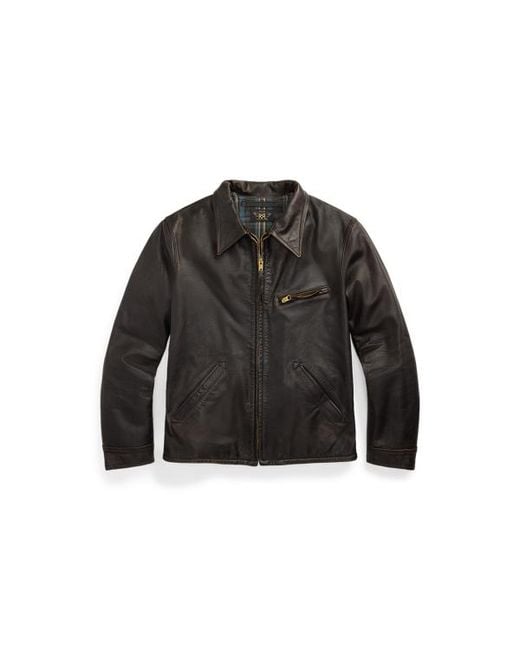 RRL Black Leather Jacket for men