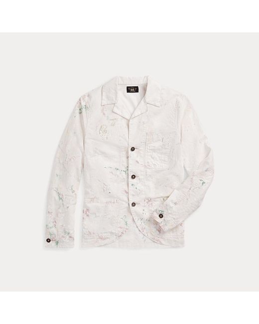 RRL White Paint-splatter Linen-cotton Work Jacket