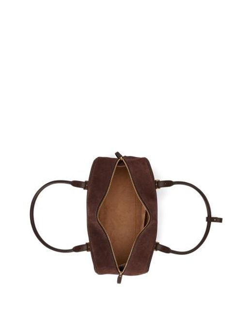 Ralph Lauren Natural Suede Large Marcy Zip Satchel