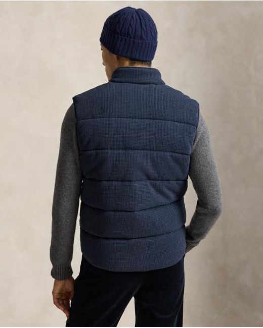 Polo Ralph Lauren Blue Houndstooth Estate-Rib Waistcoat for men