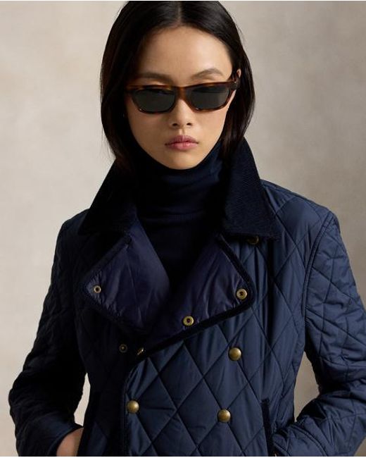 Polo Ralph Lauren Blue Double-Breasted Quilted Jacket