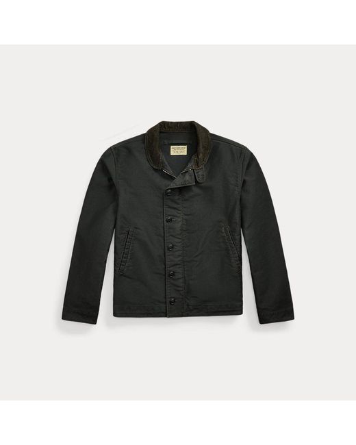 RRL Baumwoll-Bootsjacke Mit Kordsamtkragen in Black für Herren