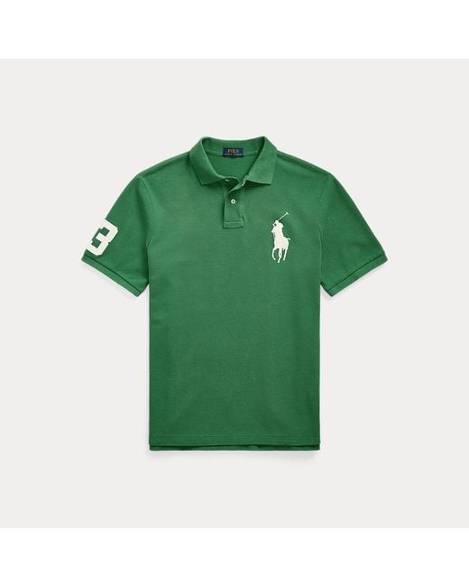 Polo Ralph Lauren Custom-Slim Piqué-Poloshirt Mit Big Pony in Green für Herren