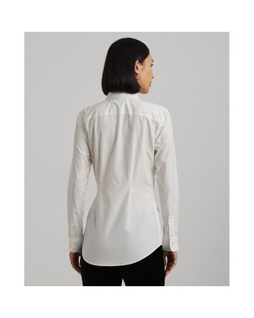 Camicia in popeline di cotone con fibbia di Ralph Lauren in White