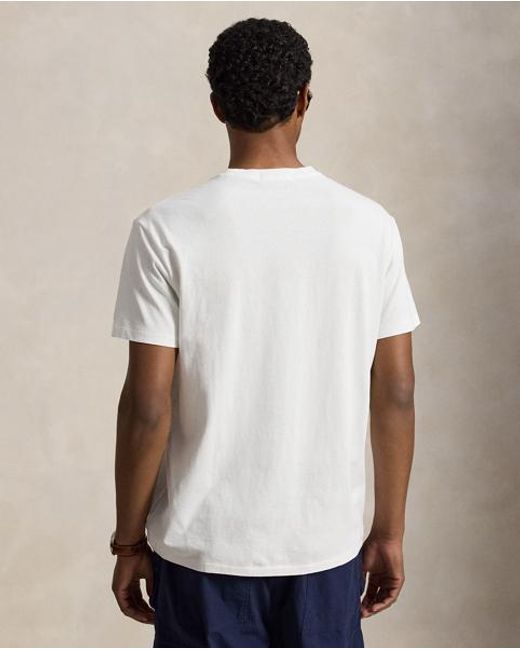 Ralph Lauren White Classic Fit Jersey Graphic T-Shirt for men