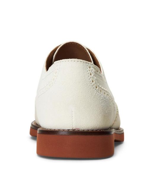 Polo Ralph Lauren White Rhett Suede Wingtip Shoe for men
