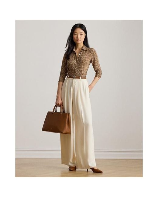 Ralph Lauren Brown Ralph Lauren Slim Fit Geo-Print Jersey Shirt