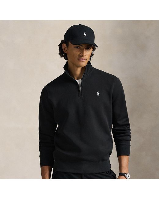 Polo Ralph Lauren Black Double-Knit Quarter-Zip Pullover for men