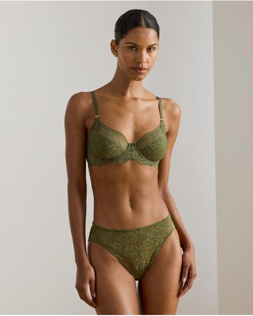 Ralph Lauren Green Lace Bra