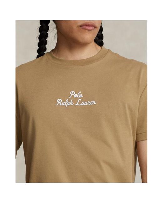 Maglietta in jersey con logo Classic-Fit di Polo Ralph Lauren in Natural da Uomo