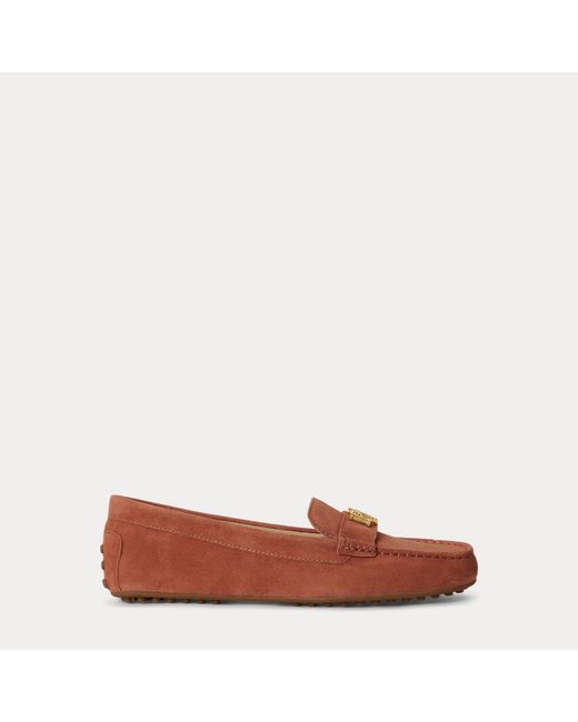 Ralph Lauren Brown Barnsbury Suede Loafer