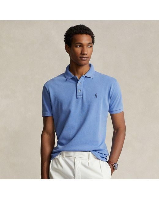 Polo Ralph Lauren Blue Custom Slim Fit Spa Terry Polo Shirt for men