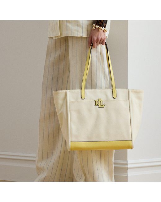 Ralph Lauren Brown Canvas Large Cameryn Tote Bag