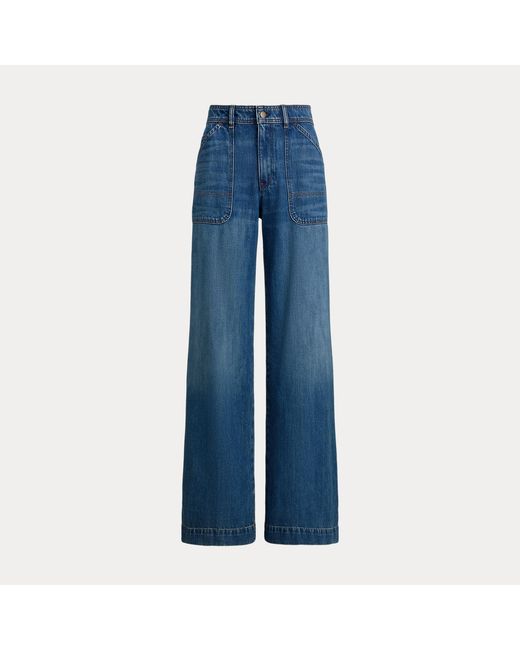 Ralph Lauren Blue High-Rise Wide-Leg Jean