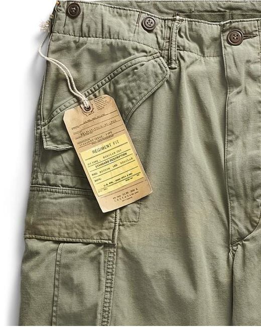 RRL Green Regiment Ripstop Cargo Short for men