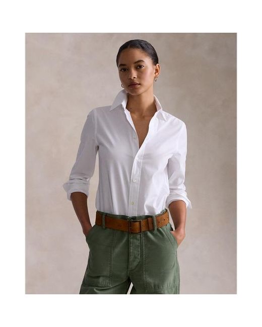 Polo Ralph Lauren White End-On-End Stretch Slim Fit Cotton Shirt