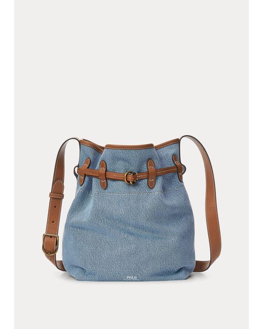 Polo Ralph Lauren Blue Denim Bellport Bucket Bag