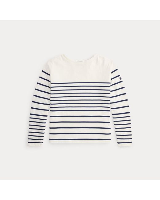 Polo Ralph Lauren White Relaxed Fit Striped Jersey Pullover for men