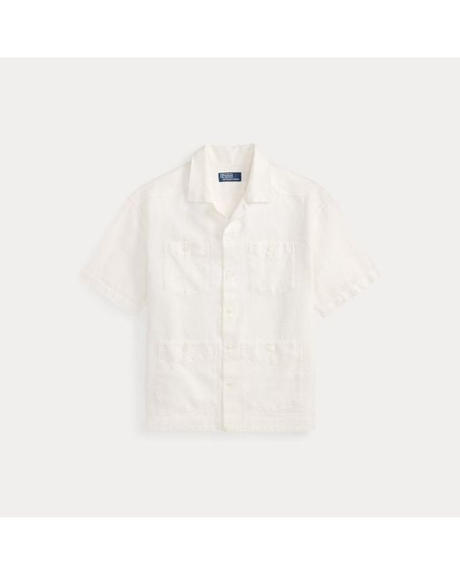 Polo Ralph Lauren Gray Classic Fit Linen-Cotton Shirt for men