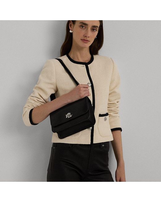 Ralph Lauren Black Lizard-embossed Medium Sophee Bag