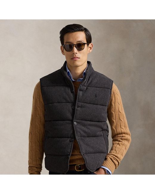Polo Ralph Lauren Black Herringbone-Print Estate-Rib Waistcoat for men