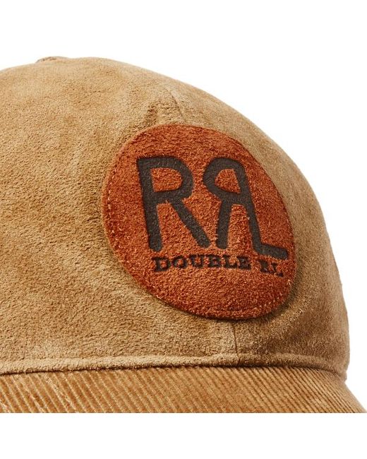 RRL Brown Rrl Ranch Logo Suede Ball Cap for men