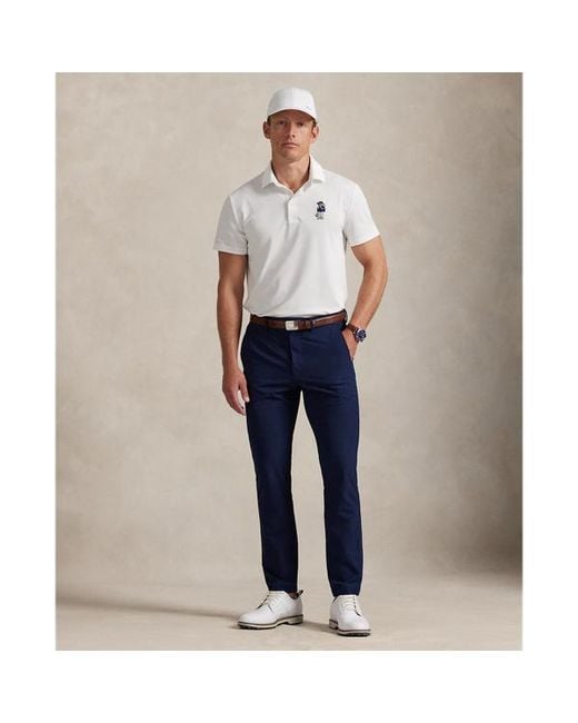 Ralph Lauren White Tailored Fit Polo Bear Polo Shirt for men