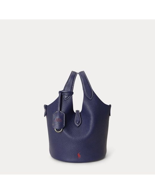 Polo Ralph Lauren Blue Polo Play Small Leather Tote & Crossbody