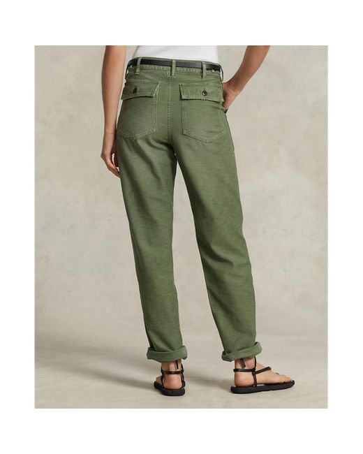 Polo Ralph Lauren Green Cotton Sateen Utility Trouser