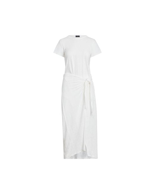 Polo Ralph Lauren White Linen Tee Wrap Dress