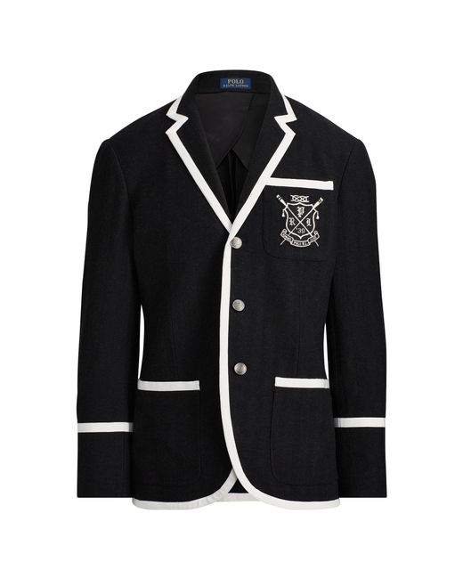 Polo Ralph Lauren Black Knit Rowing Blazer for men