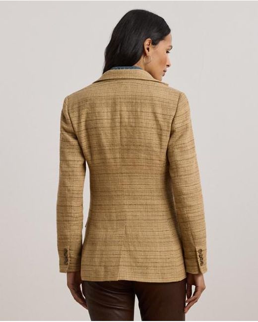 Blazer De Tweed De Mezcla De Lino Ralph Lauren de color Brown