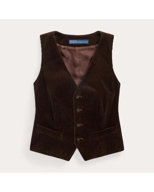 Polo Ralph Lauren Blue Weste Aus Kordsamt