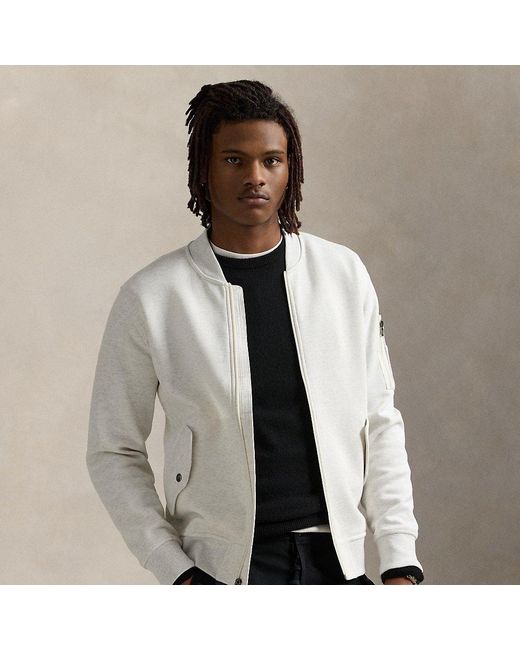 Polo Ralph Lauren White Double-Knit Bomber Jacket for men