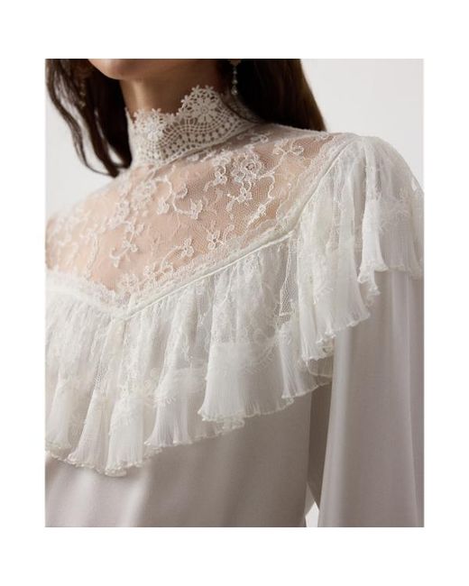 Ralph Lauren Gray Alexandrea Crepe-Back-Satin Blouse