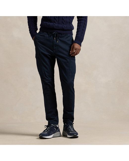 Ralph Lauren Blue Stretch Slim Fit Twill Cargo Trouser for men