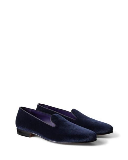 Ralph Lauren Blue Alonzo Velvet Slipper for men