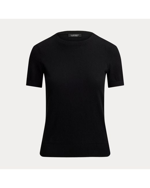 Ralph Lauren Black Cotton-Modal Short-Sleeve Jumper