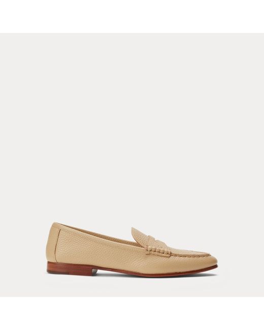 Polo Ralph Lauren Natural Pebbled Leather Penny Loafer