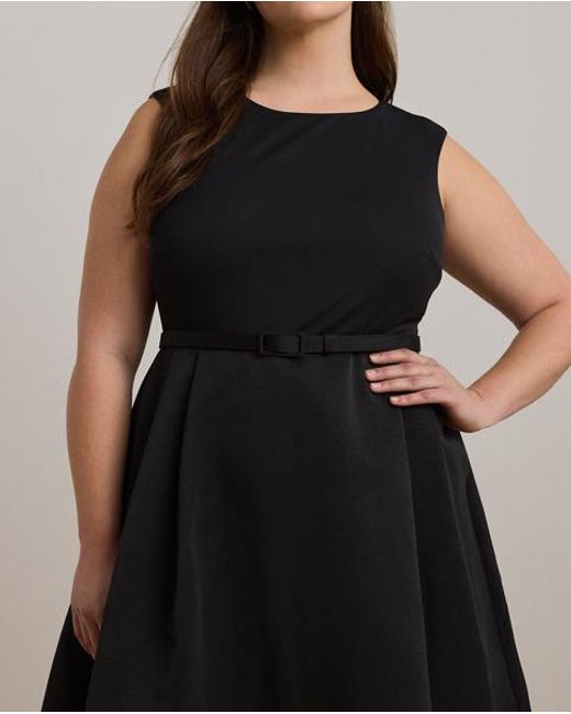 Ralph Lauren Ralph Lauren Belted Faille & Jersey Cocktail Dress in Black | Lyst UK Ralph Lauren Ralph Lauren Belted Faille & Jersey Cocktail Dress in Black | Lyst UK