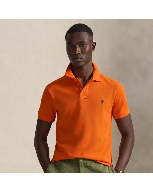 Polo Ralph Lauren Red Slim Fit Mesh Polo Shirt for men