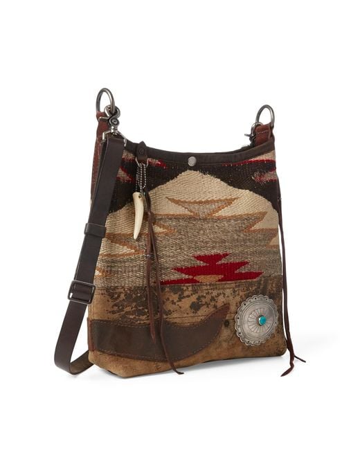 Ralph Lauren Concho Wool-leather Hobo Bag in Brown | Lyst